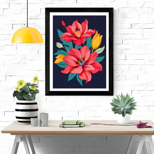 Foto Sueños Florales Vibrantes - Una Obra de Arte Impre