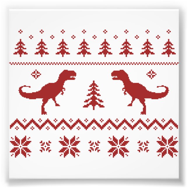 Foto Suéter de Navidades de dinosaurios T-Rex feos (Frente)