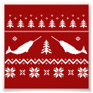 Foto Suéter feo del navidad de Narwhal