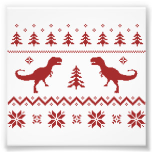 Foto Suéter feo del navidad del dinosaurio de T-Rex