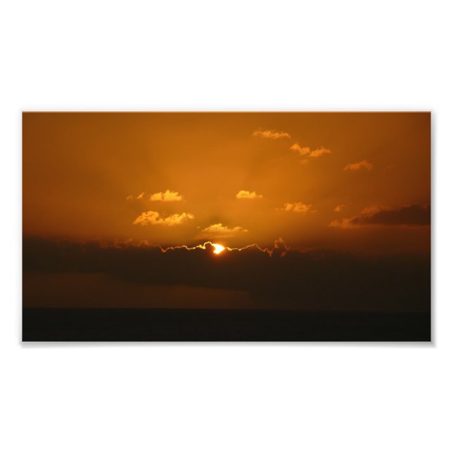 Foto Sun Behind Clouds I Naranja Sunset Photo (Frente)