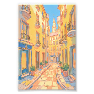 Foto Sunny European Street Photo Print - Viaje acogedor