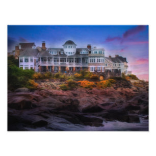 Foto Sunrise de la costa panorámica Cape Neddick Maine