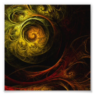Foto Sunrise Floral Red Abstract Art Photo Print