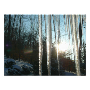 Foto Sunrise Through Icicles Winter Nature Photography