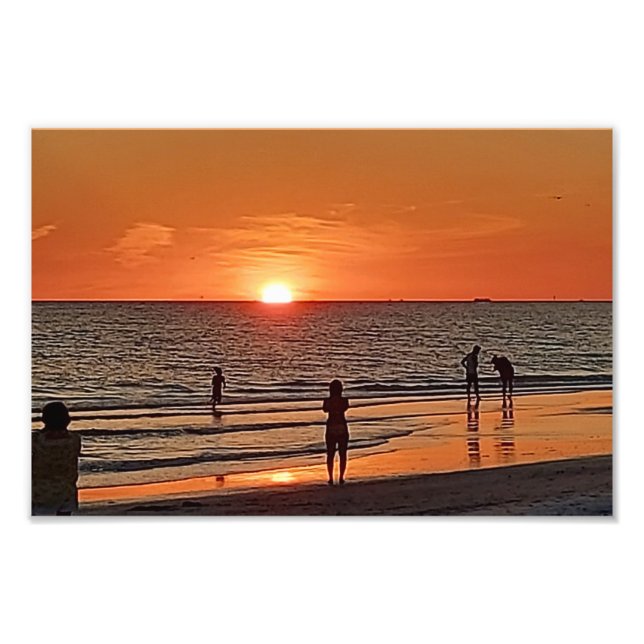 Foto Sunset Beach Wall Art Coastal Ocean Decor (Frente)