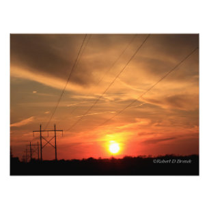 Foto Sunset de la línea de energía de Kansas