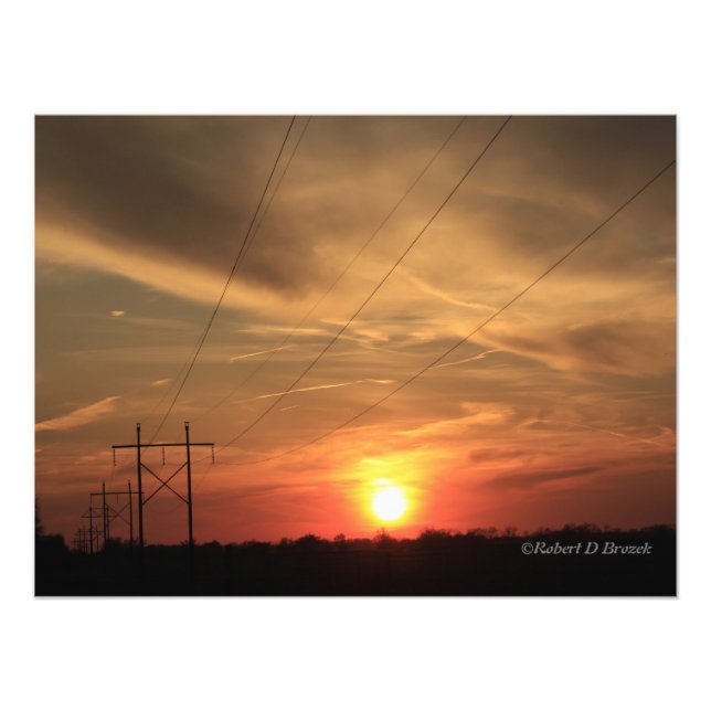 Foto Sunset de la línea de energía de Kansas (Frente)