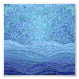 Foto Sunset de Mandala azul en el océano