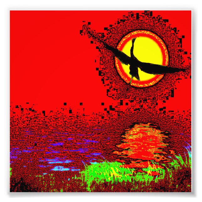 Foto Sunset Flight – Vibrant Art Print (Frente)