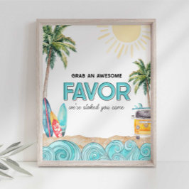 Foto Surf Party Favor Gracias Rótulo