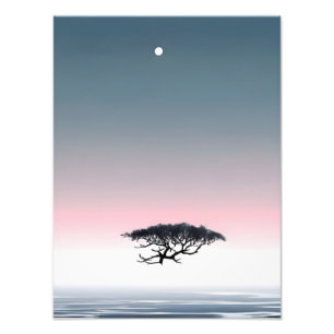 Foto Surreal Dreamscape: Árbol flotante y Luna