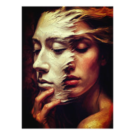 Foto Surreal Woman Portrait with Painted Mask