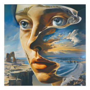 Foto Surrealismo de la mujer y el mundo