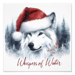 Foto Susurros de invierno - Lobo acuático en Santa Hat
