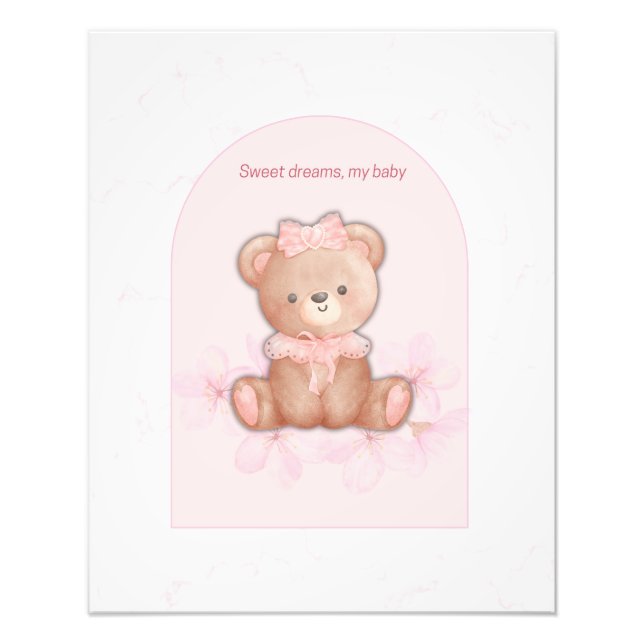 Foto Sweams Dreams Teddy Bear Print | Niña Nursera (Frente)