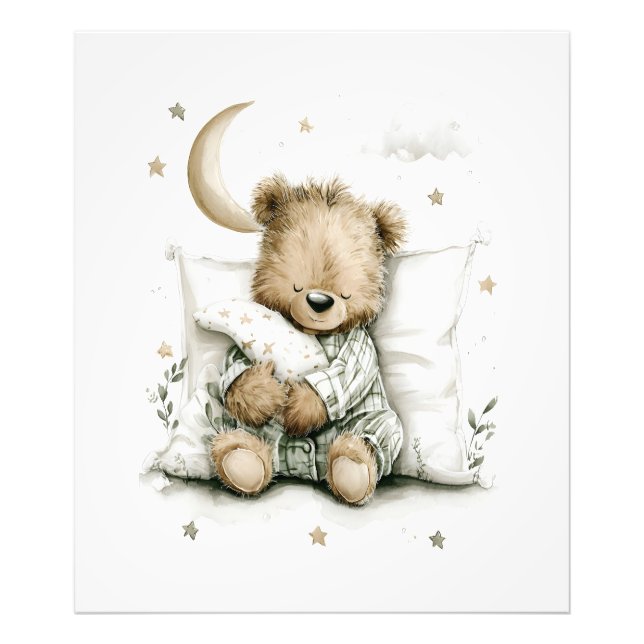 Foto Sweet baby bear fast asleep on fluffy clouds (Frente)