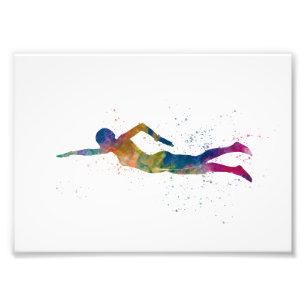 Foto swimmer in watercolor