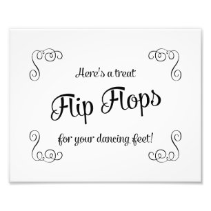 Foto Swirls Flip Flops Tratar Pies De Baile Rótulo Boda