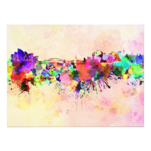 Foto Sydney skyline in watercolor background