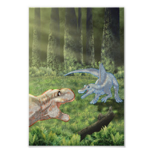 Foto T-rex vs Spinosaurus