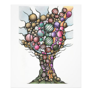 Foto Tapiz de Arte Abstracto del Árbol de la Vida Neuro