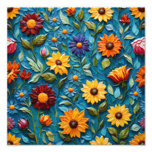 Foto Tapiz floral vibrante