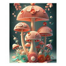 Tapiz geométrico Sakura y Shroomscape