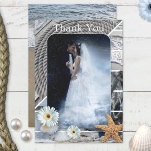 Foto Tarjeta de agradecimiento de boda náutica en