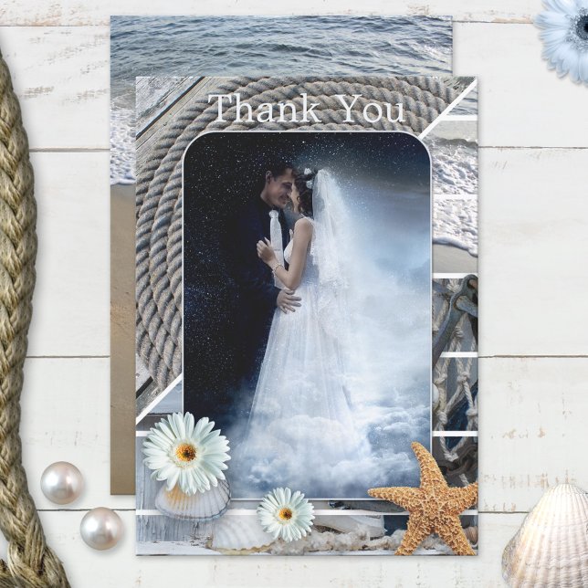 Foto Tarjeta de agradecimiento de boda náutica en  (Subido por el creador)