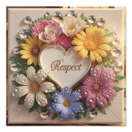 Foto Tarjeta de felicitación 3D de lujo con diseño flor