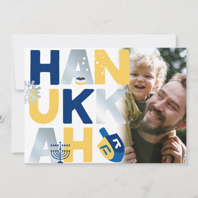 Foto: Tarjeta de felicitación HANUKKAH Menorah Dre (Anverso)