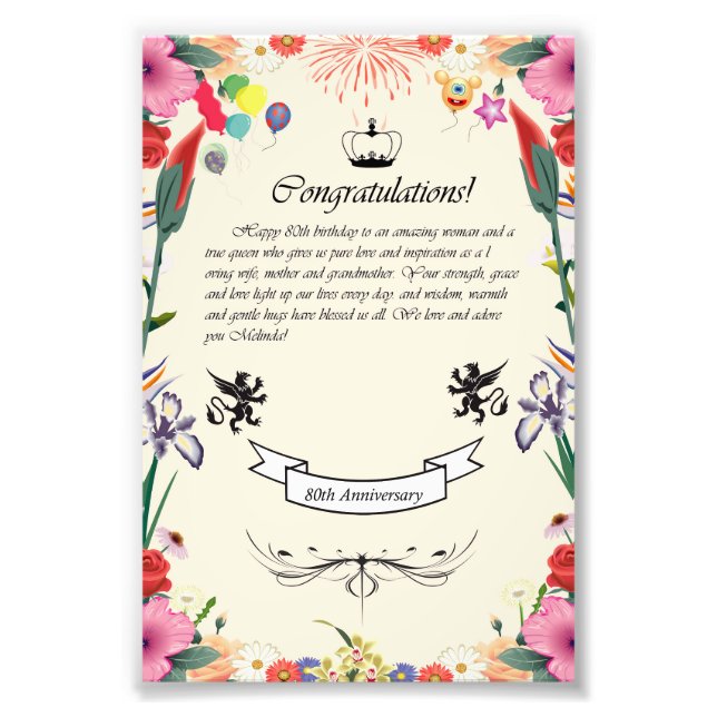 Foto Tarjeta de felicitación por su cumpleaños número 8 (Frente)