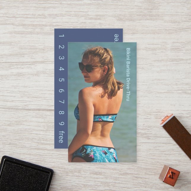 Foto Tarjeta de fidelidad Blue Bikini Coffee Drive (Anverso/Reverso In Situ)