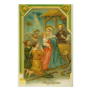 Foto Tarjeta de Navidad de la Era Eduardiana Antigua Na