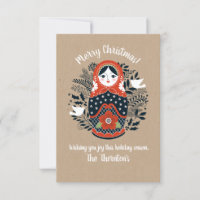 Foto: Tarjeta de Navidades de muñecas nidadas Matr
