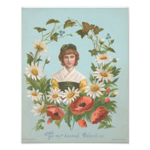 Foto Tarjeta de San Valentín alemana retro kitsch, 1884