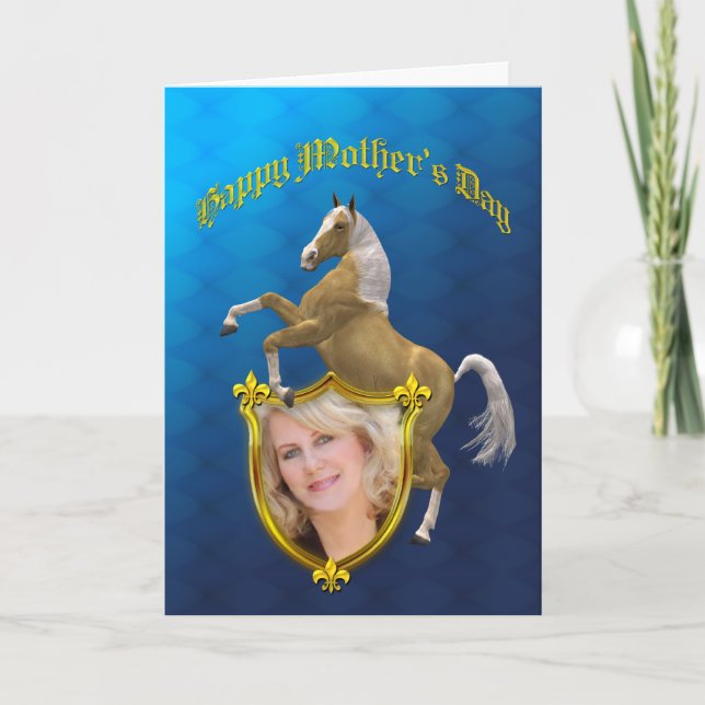 Foto tarjeta del día de la madre con un caballo de (Anverso)