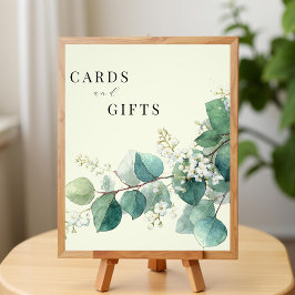 Foto Tarjeta elegante de eucalipto verde salvia Regalos