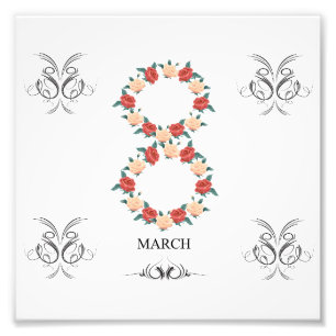 Foto Tarjeta floral de rosas para el Día Internacional 