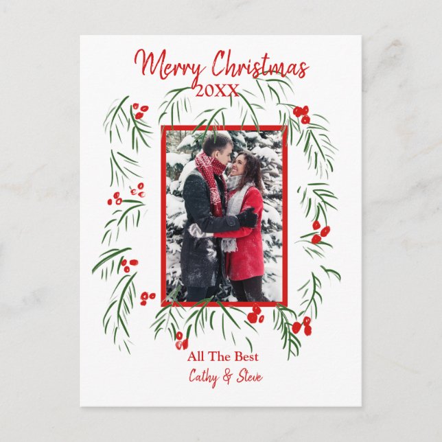 Foto Tarjeta Plana de Feliz Navidad (Anverso)