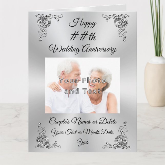 FOTO: Tarjetas de aniversario de Boda personalizad (Anverso)
