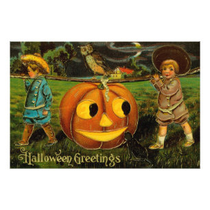 Foto Tarjetas de Halloween - Postal antigua con carrete