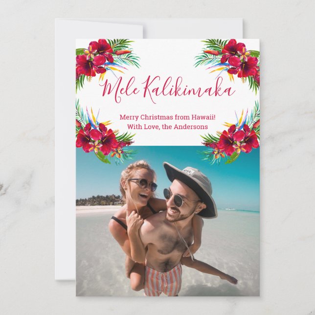 Foto: Tarjetas de Navidades Mele Kalikimaka (Anverso)
