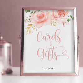 Foto Tarjetas rosadas y doradas y Rótulo de regalos