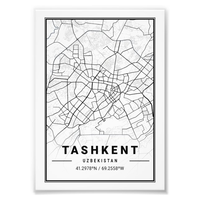 Foto Tashkent - Uzbekistán: Mapa de la ciudad ligera (Frente)