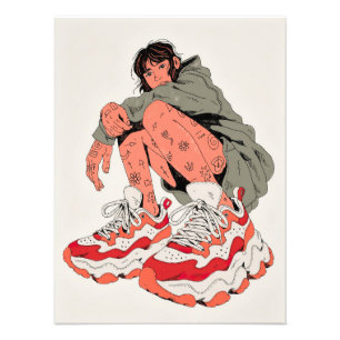 Foto Tattooed Person in Oversized Sneakers