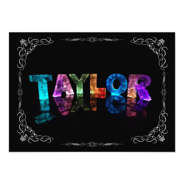 Foto Taylor - El nombre Taylor en luces 3D (Fotografía) (Frente)