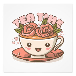 Foto Té de Rosa Tiempo de Té Kawaii