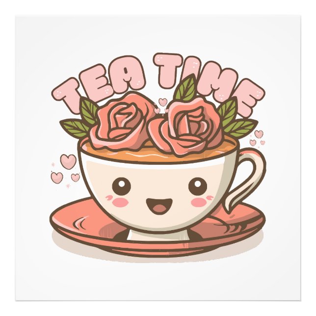 Foto Té de Rosa Tiempo de Té Kawaii (Frente)